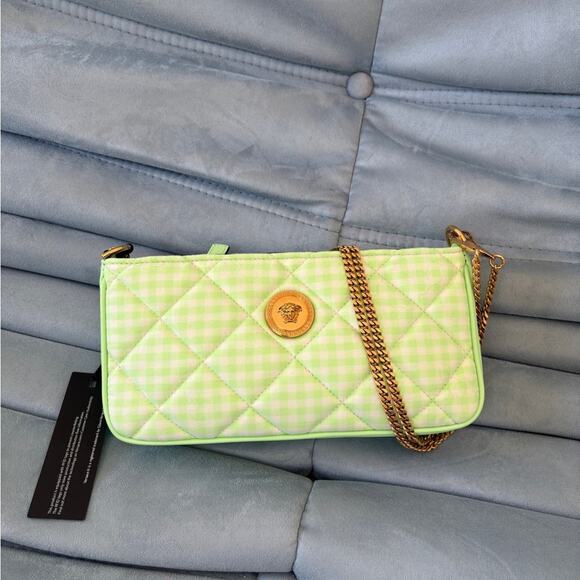 Versace green Checkered Women's Bag NWT - Picture 1 of 10